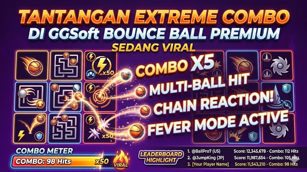 Tantangan Extreme Combo di GGSoft Bounce Ball Premium Sedang Viral
